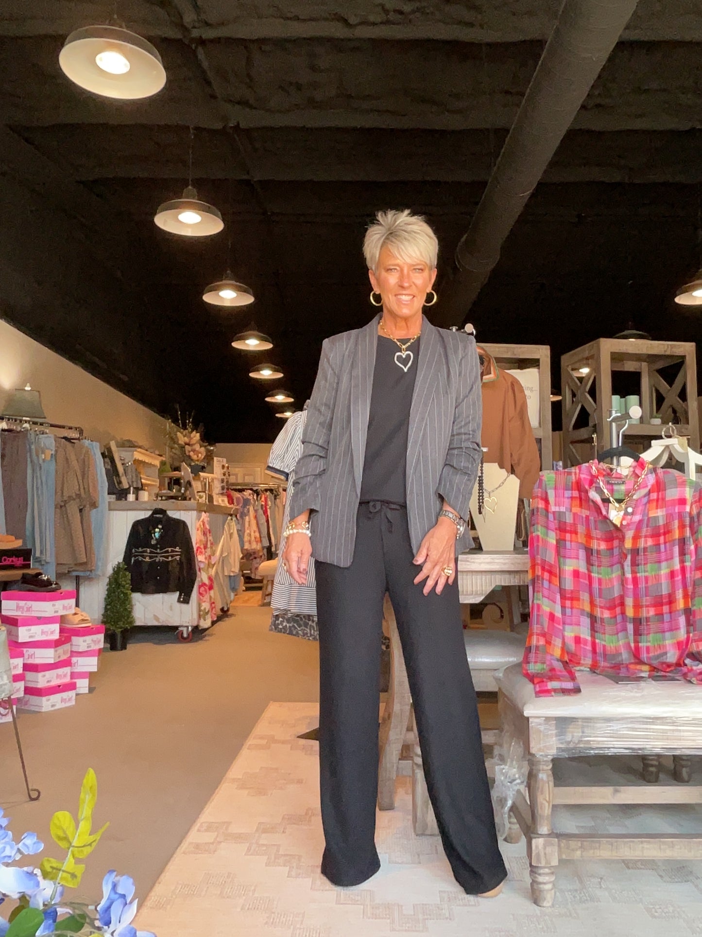 Brushed Waffle Wide Leg Sweatpants in Black