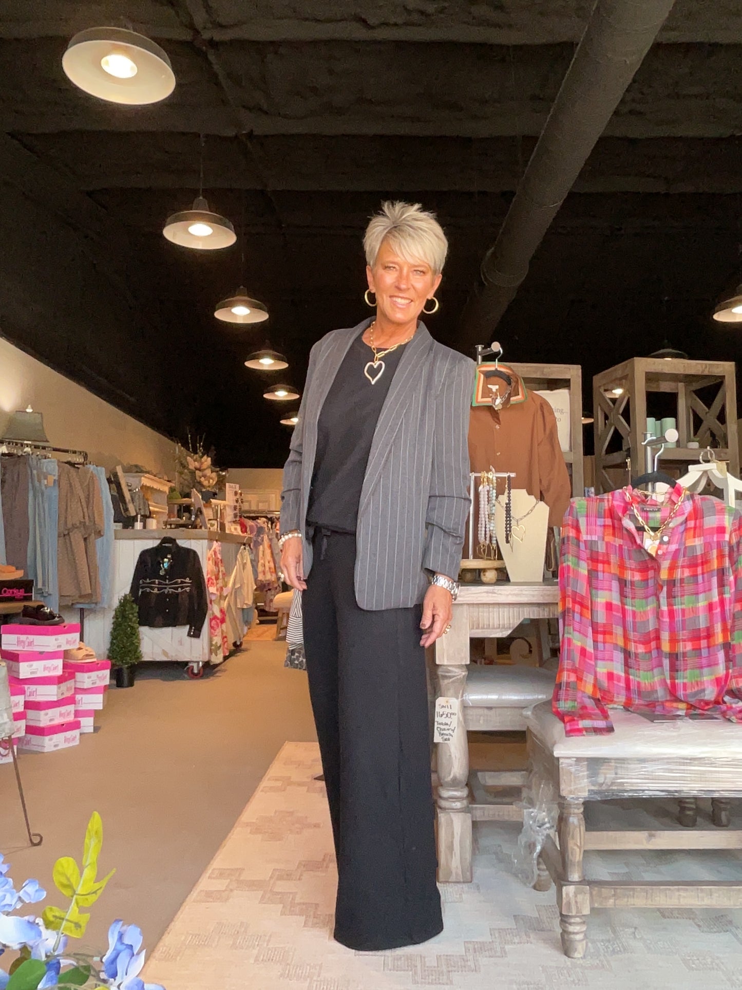 Brushed Waffle Wide Leg Sweatpants in Black