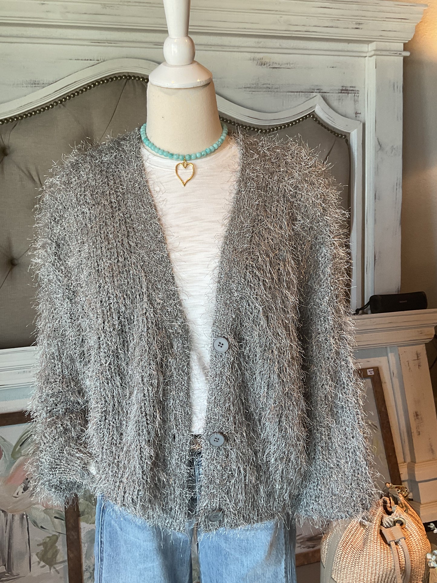 Turquoise 8mm Gemstone with Gold Heart