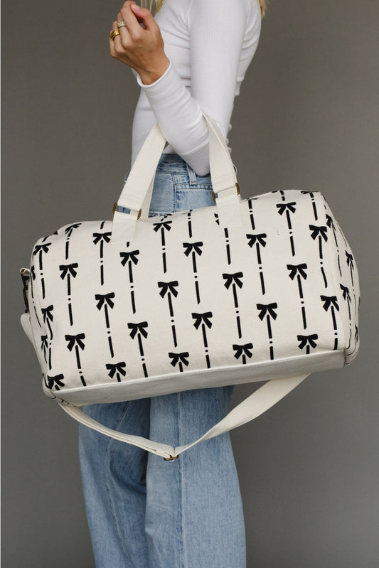 White and Black Bows Duffel