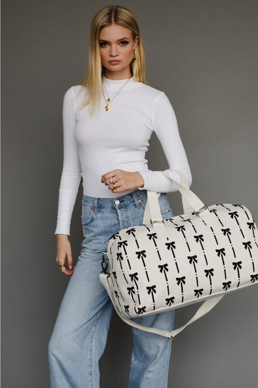 White and Black Bows Duffel