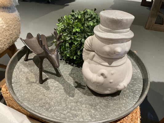 Stoneware Snowman Cookie Jar