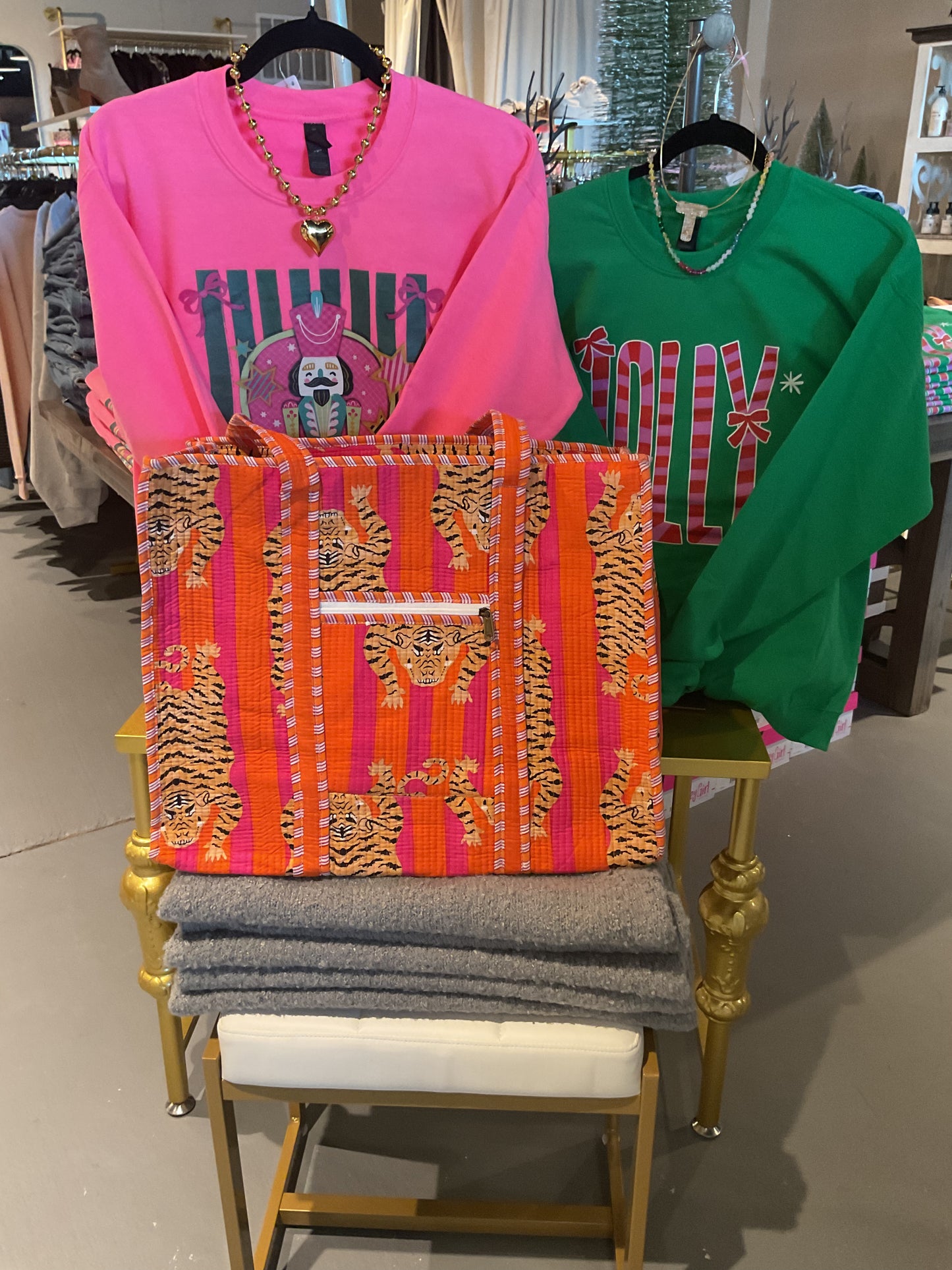 “The Roots” Pink and Orange Striped Tiger Tote/Bag