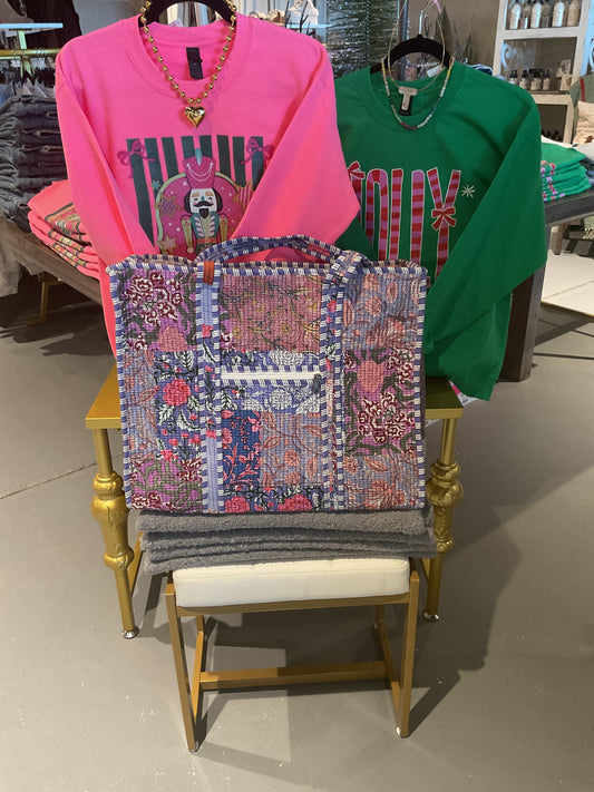 “The Root” Purple Floral Tote/Bag