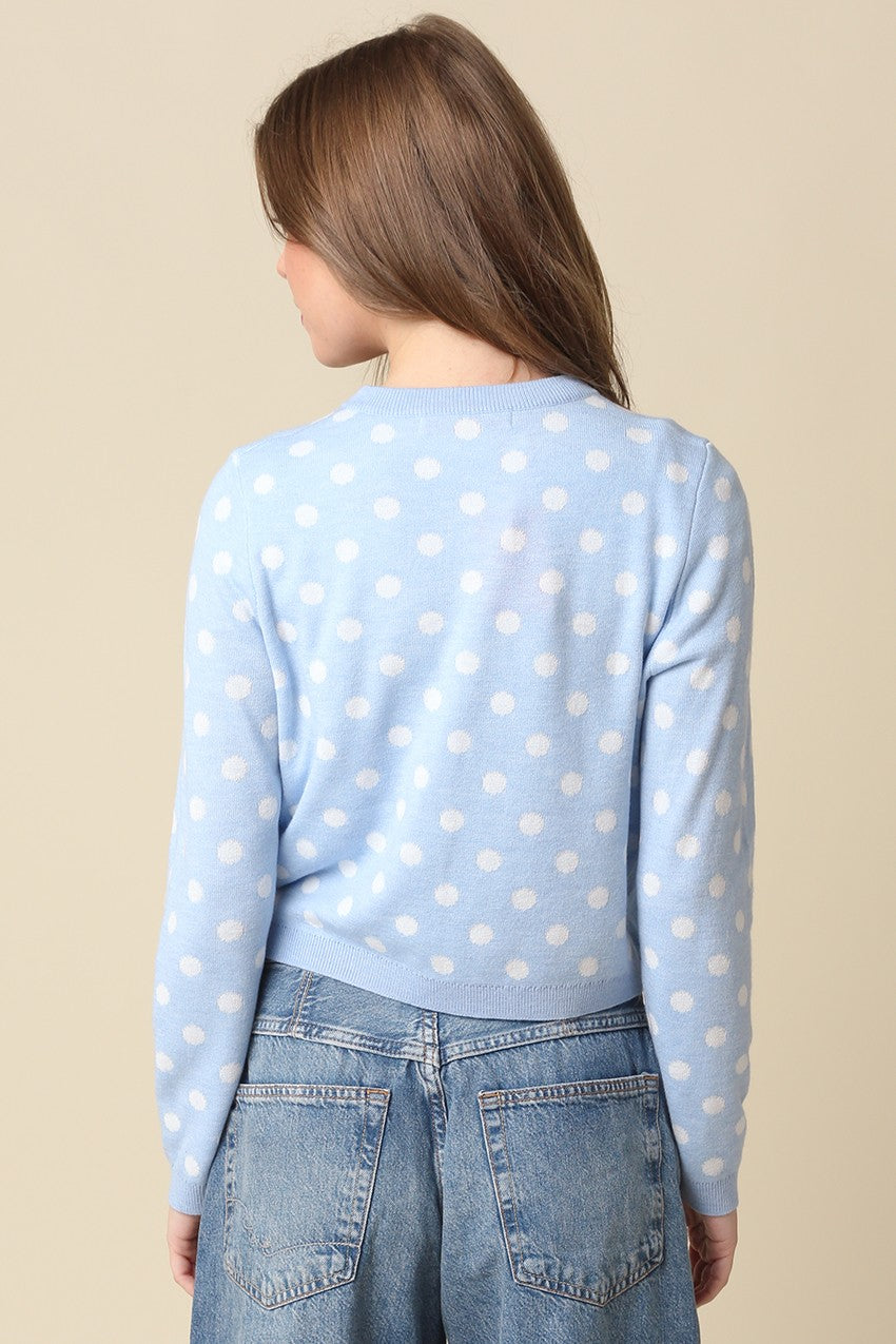 Callie Polka Dot Cropped Cardigan