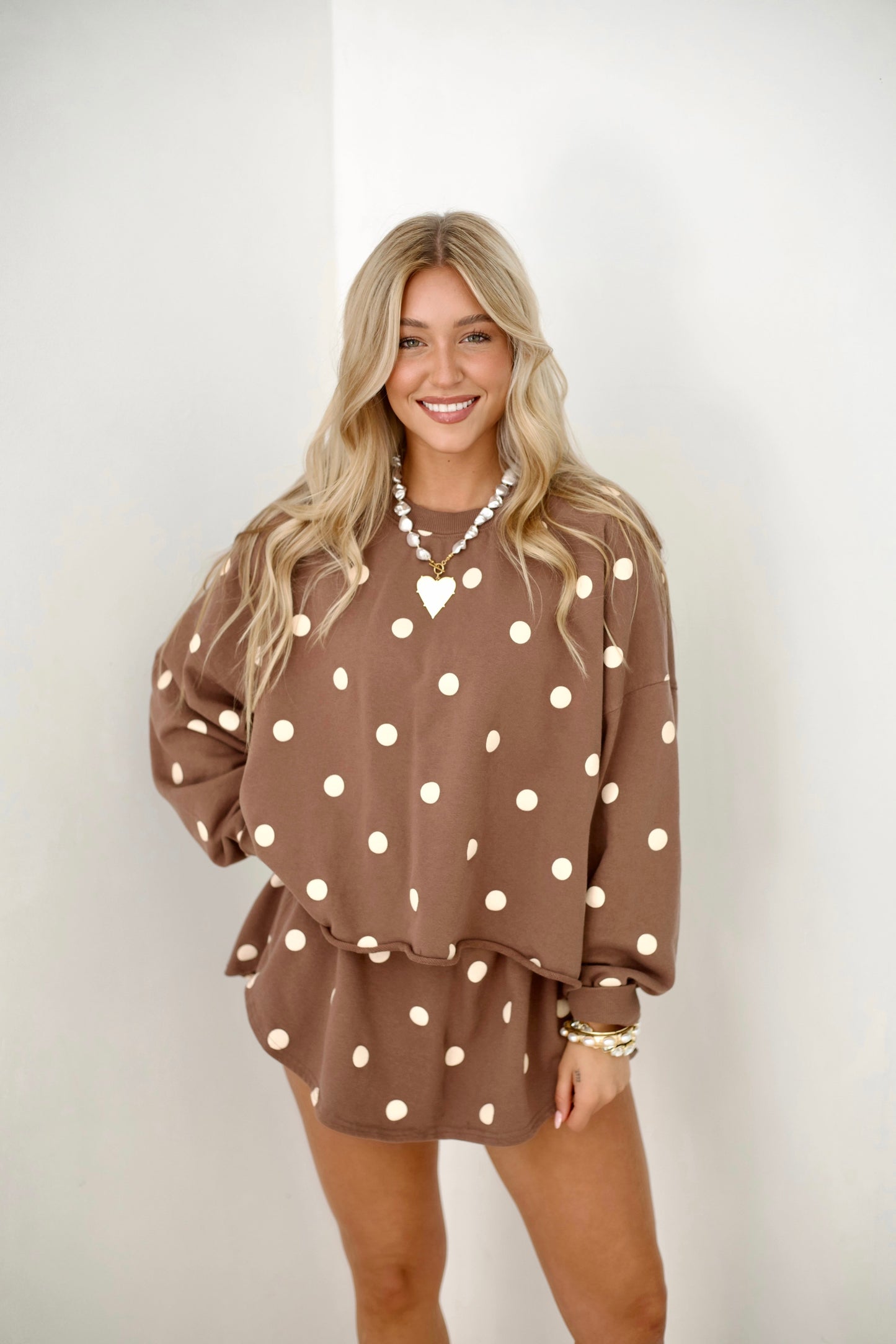 Poppy & Pine Brown Polka Dot Set