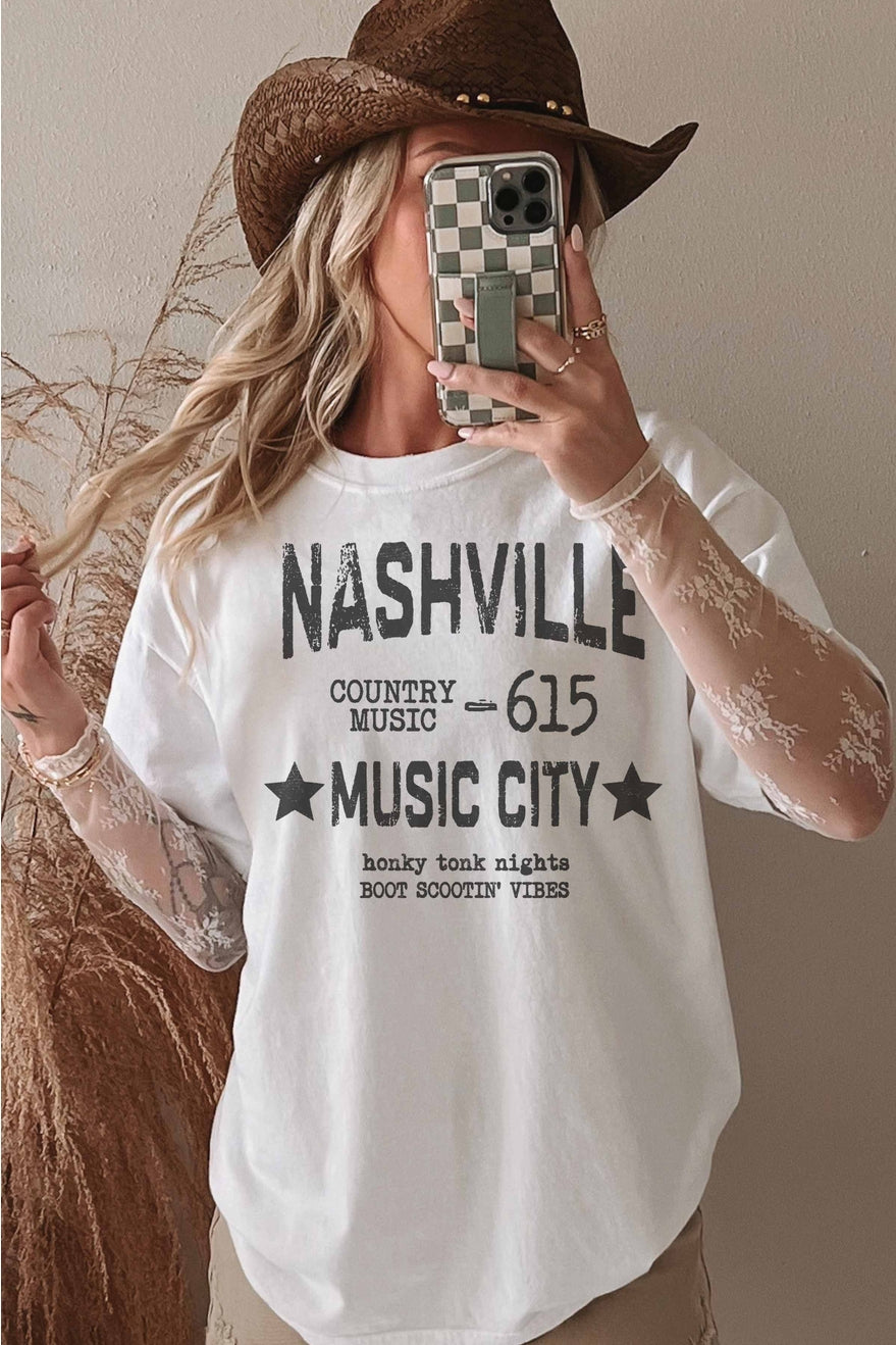 Nashville Music City Oversized Tee