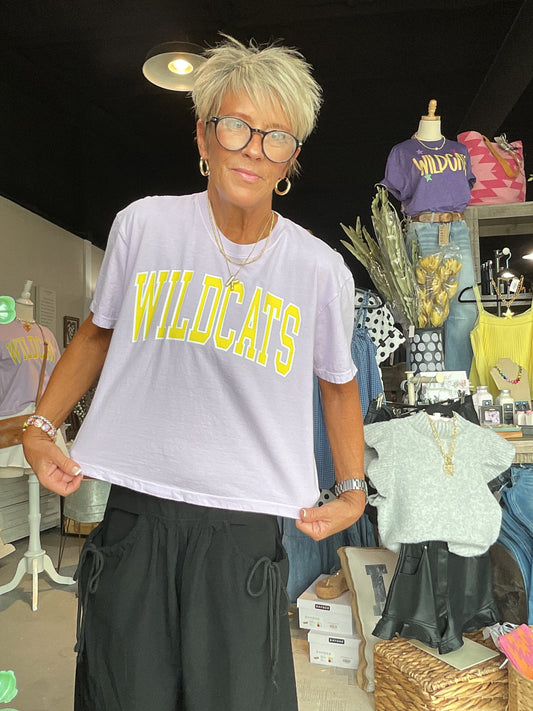 Godley WILDCATS Crop Tee lavender/yellow