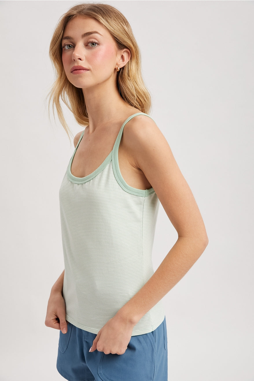 Mint Striped Tank Top