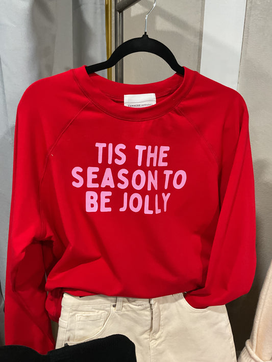 Red Tis the Season Lightweight Sweatshirt