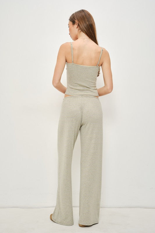 Grey/Yellow Striped Lounge Set