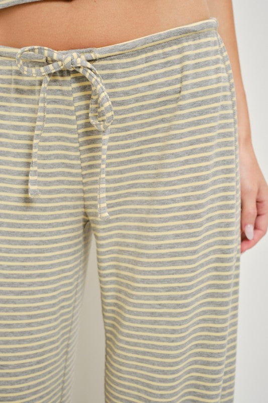 Grey/Yellow Striped Lounge Set