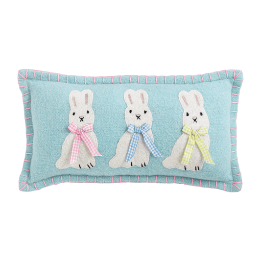 Blue Bunny Felt Mini Pillow