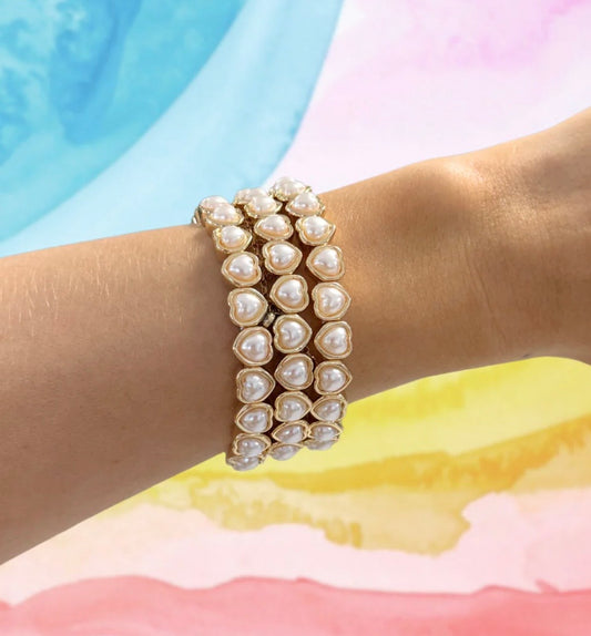 Rae Pearl Heart Bracelet