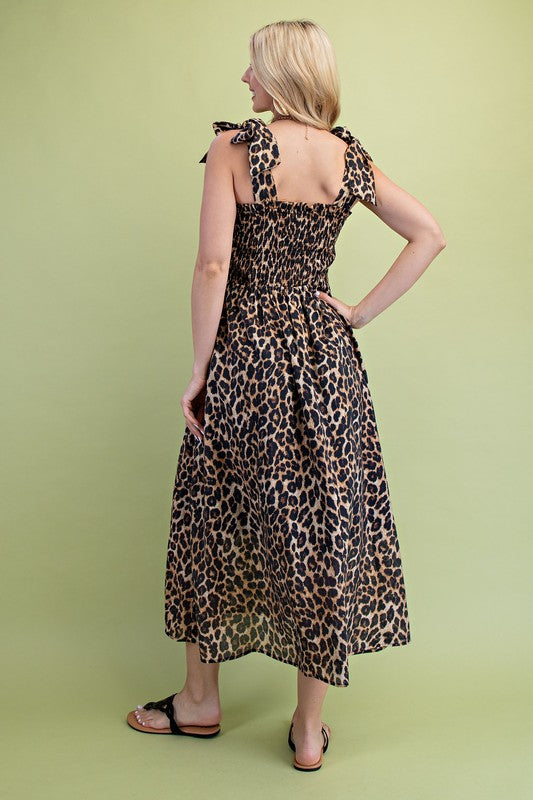 Leopard Printed Midi Dress