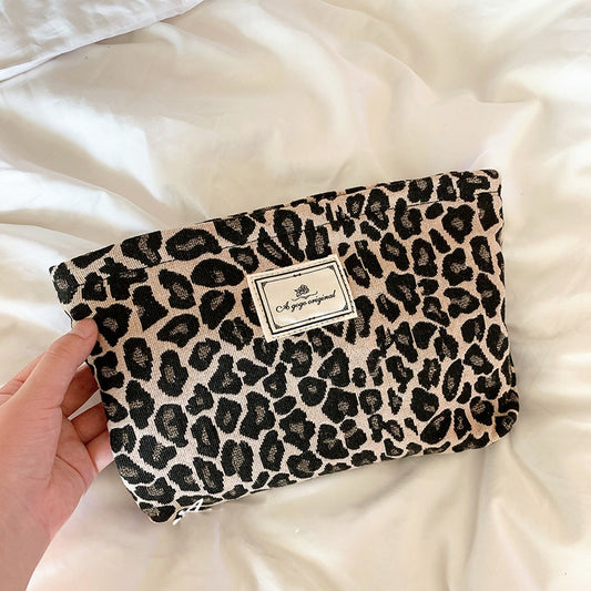 Brown Leopard Makeup Bag