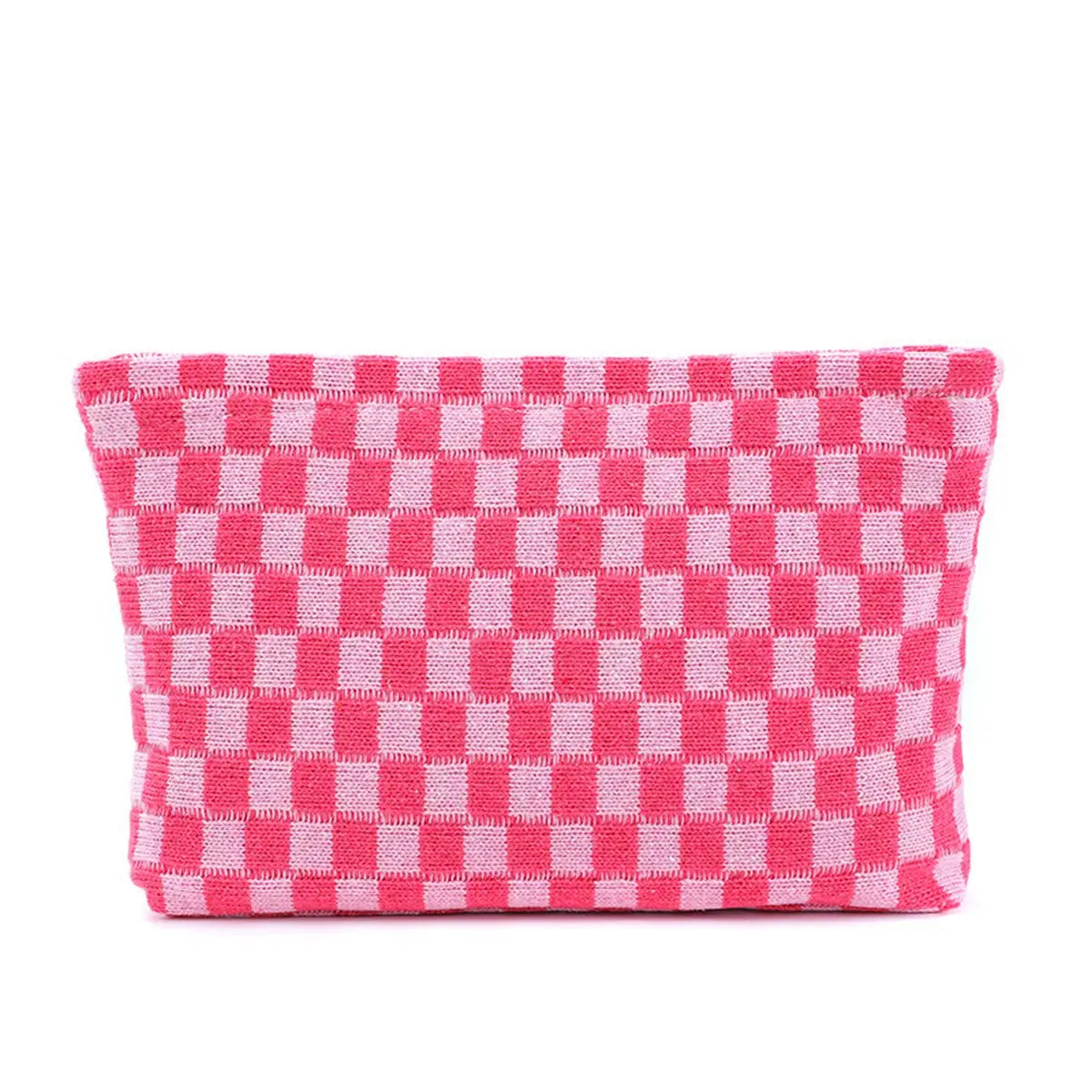 Pink Checkerboard Makeup Bag