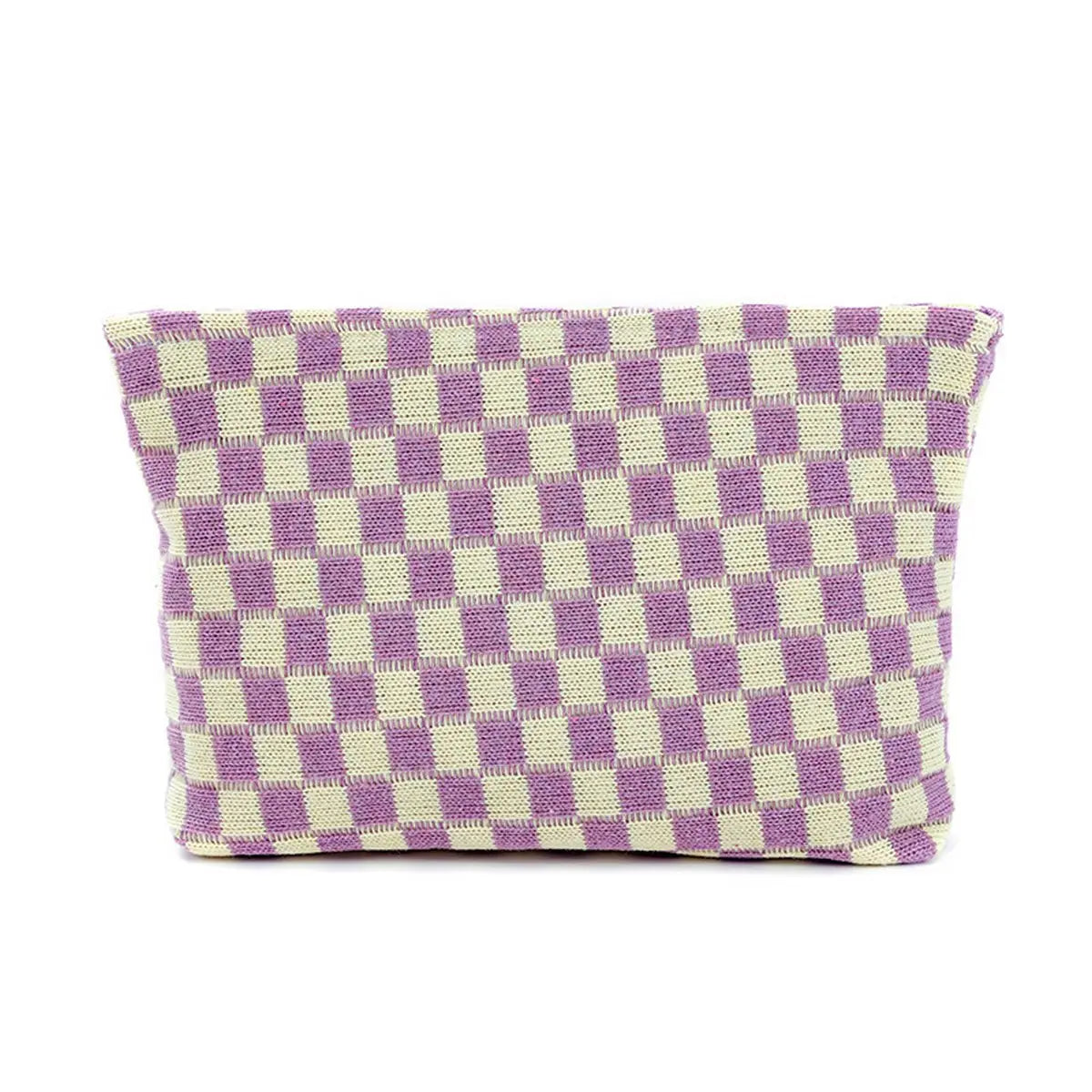 Purple Checkerboard Makeup Bag