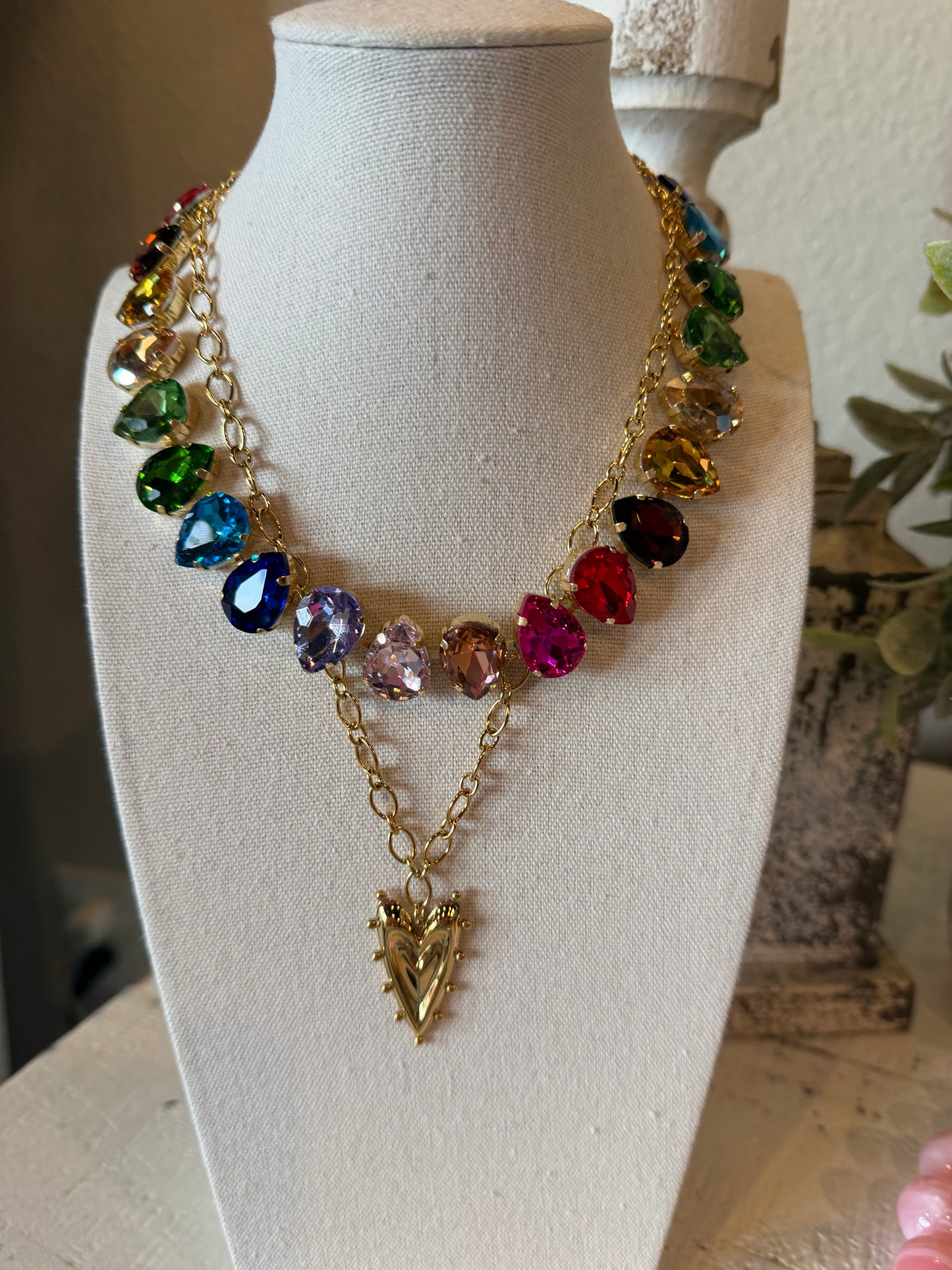 Multi color crystal Necklace CJ508