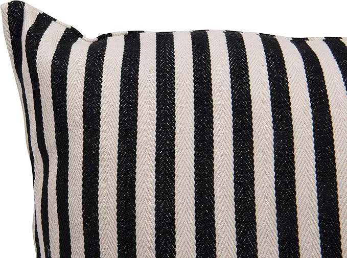 Creative Coop 26" Square Coton Woven Striped Pillow
